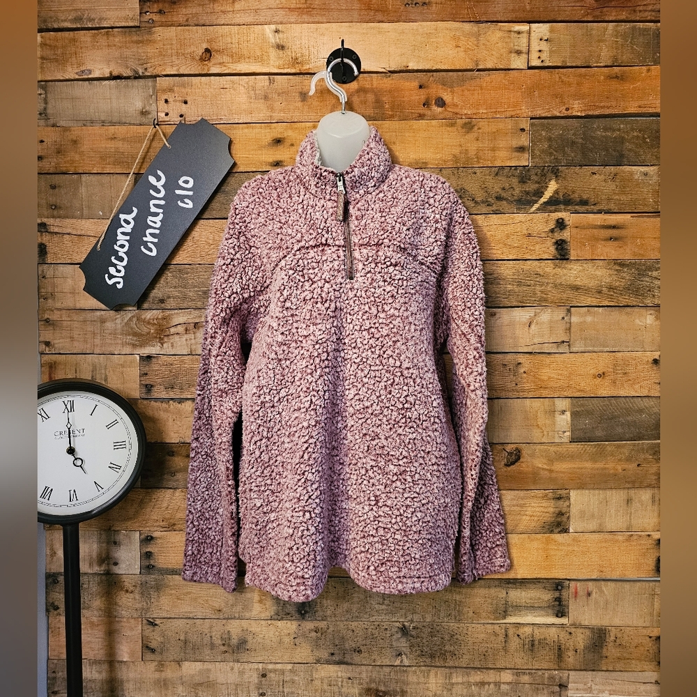 American Outdoor True Grit women's maroon sherpa pullover size M